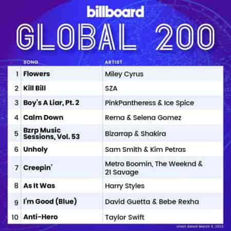 Billboard Global 200 Singles Chart [04.03] 2023 (2023) торрент