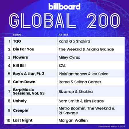 Billboard Global 200 Singles Chart [11.03] 2023