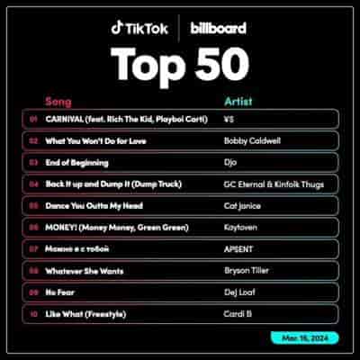 TikTok Billboard Top 50 Singles Chart [16.03] 2024 (2024) торрент