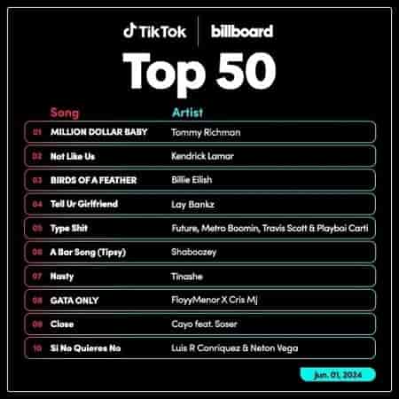 TikTok Billboard Top 50 Singles Chart 01.06.2024