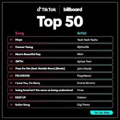 TikTok Billboard Top 50 Singles Chart [26.10] 2024 (2024) торрент